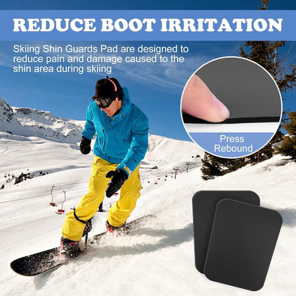 2Pcs/4Pcs 6.5X5 Inch Snowboard Shin Pads-Thinkened Foam Ski Shin Guards-Cuttable Ski Shin Protector Pad for Ski Boot Liner Snowboard Sports Padded Shin Bang Protection