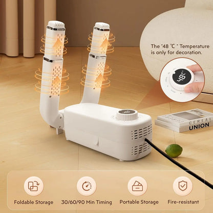 Electric Boot Dryer, 180W Boot Dryers for Work Boots, Electric Hats Shoes, Portable Socks Glove Dryer with Timer, Cleat Dryers with Adjustable Rack for Shoes, Work Boots, Boots Warmer(White)