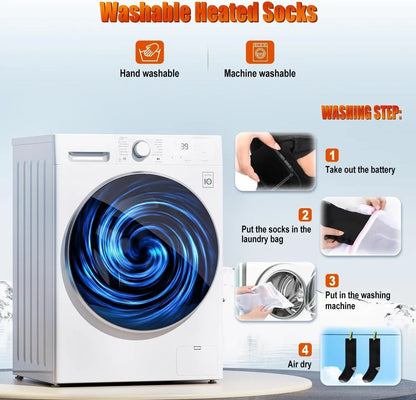 Heated Socks APP Control for Men Women, 6000Mah*2 Battery Heated Socks, Rechargeable Smart Foot Warmers Washable for Camping Fishing Cycling Skiing Skating Hiking